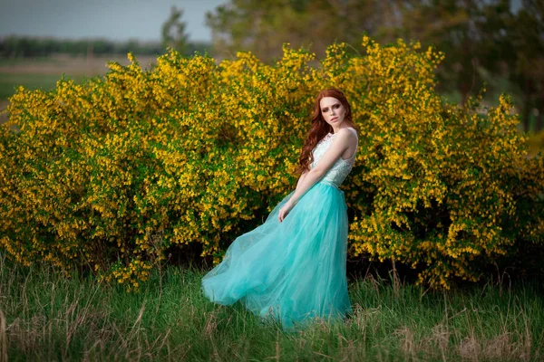 Beautiful young girl with red hair — Stock Photo, Image