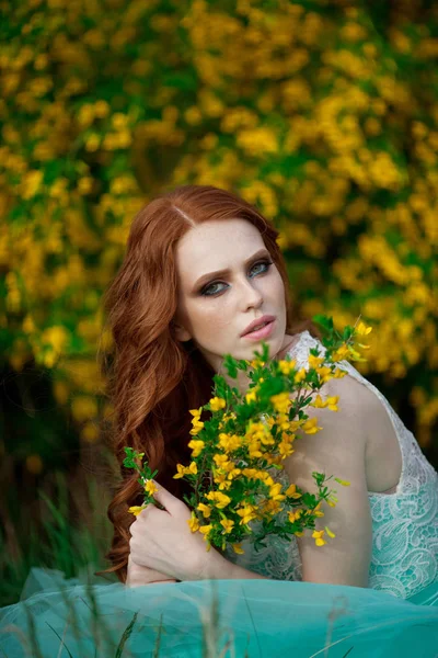 Bella ragazza con i capelli rossi — Foto Stock