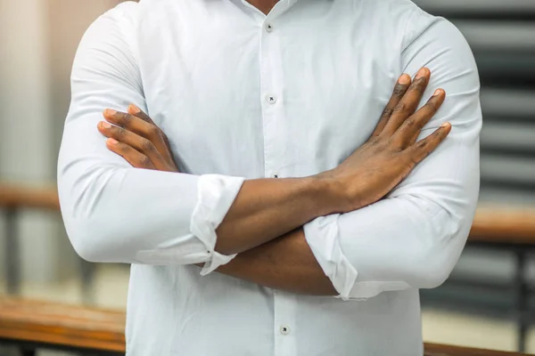 Young African Man White Shirt — Stockfoto