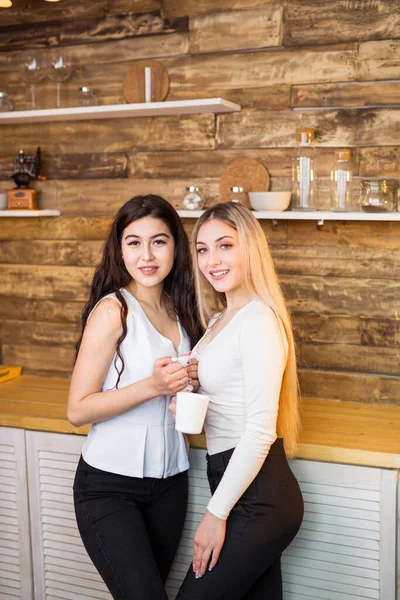 Two Beautiful Young Women Mugs — Stock Photo, Image