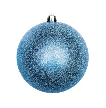 Mavi üzerine beyaz izole Noel top.