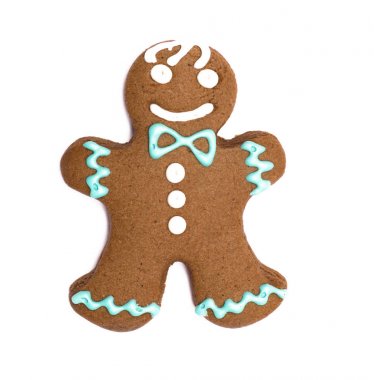 Beyaz arkaplanda zencefilli bisküvi izole.