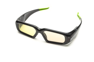 Beyaz arkaplanda izole edilmiş 3d gözlük.