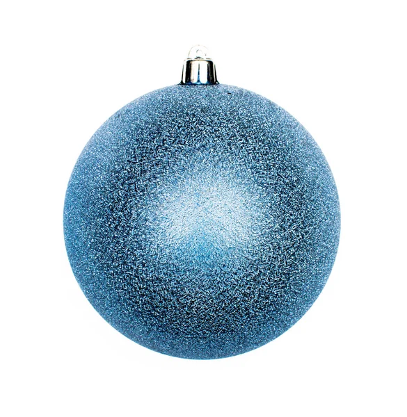 Bola Azul Navidad Aislada Blanco — Foto de Stock