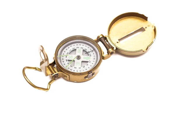 Kompas Izolované Bílém Pozadí — Stock fotografie