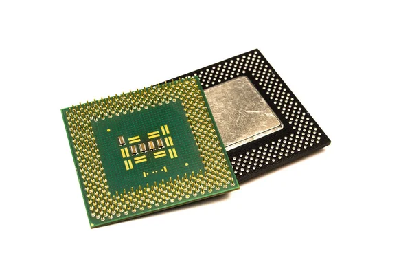 プロセッサ チップ コンピューター コンポーネント 白い背景に分離された Cpu 中央処理装置 — ストック写真