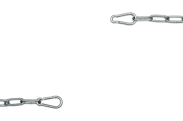 Chain Snap Hooks Sides Isolated Iron Background Design — Stock Photo, Image