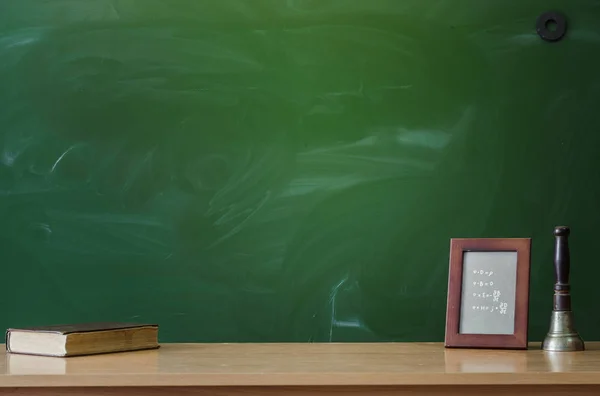 Bureau Tabel Leraar Student Opleiding Onderwijs Concept Foto Frame Boek — Stockfoto