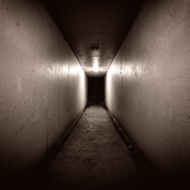 Empty tunnel at night  clipart