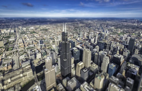 Chicago downtown skyskrapor översiktsvy — Stockfoto