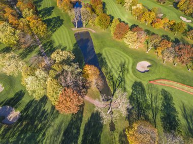 Hava yukarıda Golf Sahası, sonbahar sezon