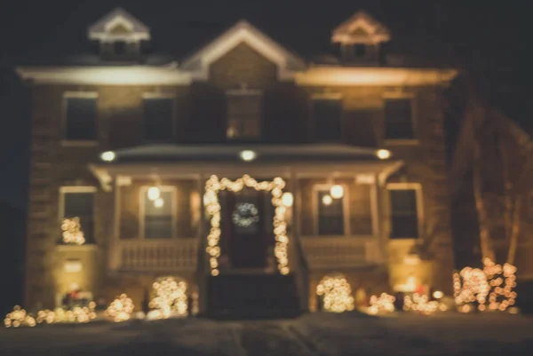 Casa de Natal sazonal Luzes Decoração — Fotografia de Stock