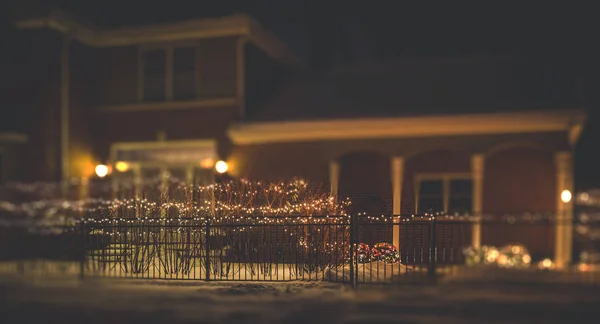 Weihnachten Haus Lichter Dekoration — Stockfoto