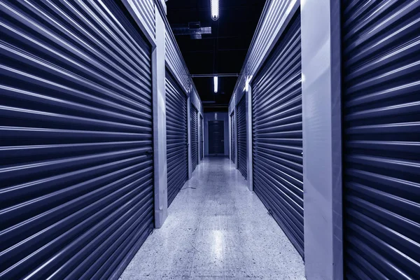 Hallway Blue Storage Units — Stock Photo, Image