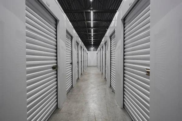 Selfstorage Anlage Metalltüren Mit Schlössern Umzugs Und Lagerkonzept — Stockfoto