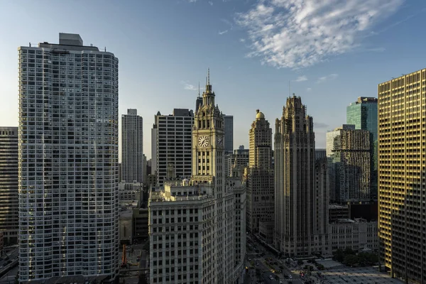 Chicago Downtown Panorama Pozdní Odpolední Světlo Letní Sezóna — Stock fotografie