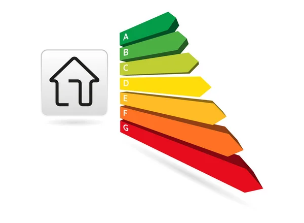 Energetická účinnost - dům, vektorové ilustrace — Stockový vektor