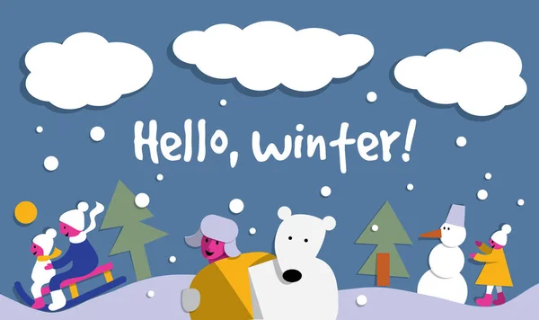 Hallo Winterkarte — Stockvektor