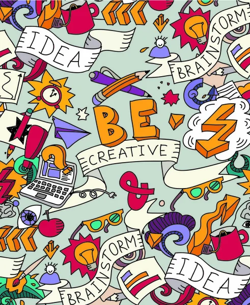 Ideia criativa doodles brainstorm —  Vetores de Stock