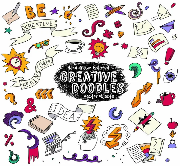 Ideia criativa doodles brainstorm —  Vetores de Stock