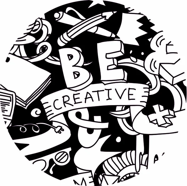 Brainstorm ιδέα δημιουργική doodles — Διανυσματικό Αρχείο