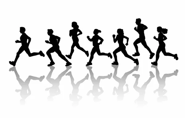 Obchodní lidé běžet maraton — Stockový vektor