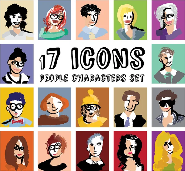 Personas personajes avatares — Vector de stock