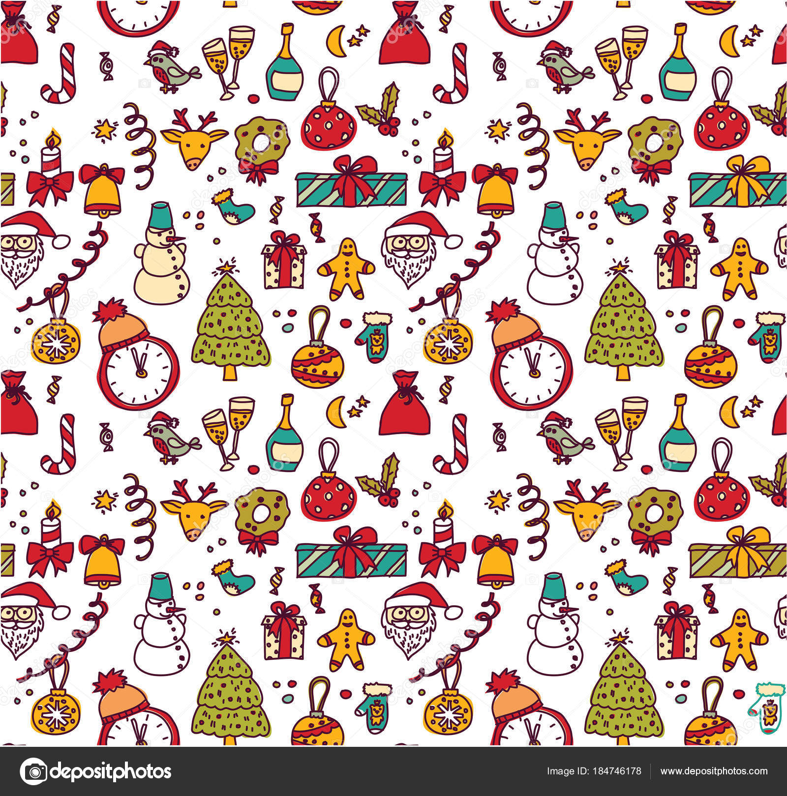 Christmas and New year seamless pattern Vector illustration — Vector by dashk