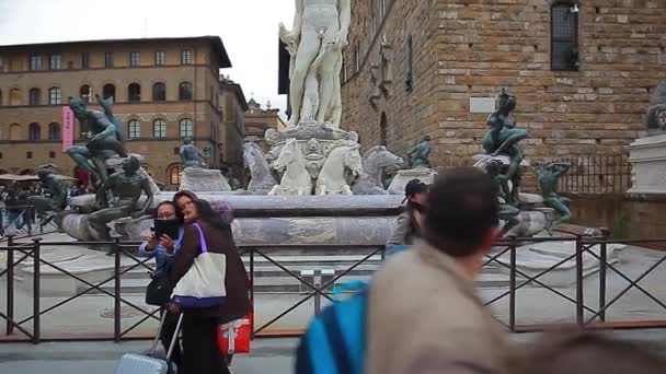 Estatua David Miguel Ángel Florencia Italia — Vídeo de stock