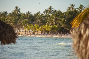 Bayahibe 'deki Dominicus plajı, Sunset' te.