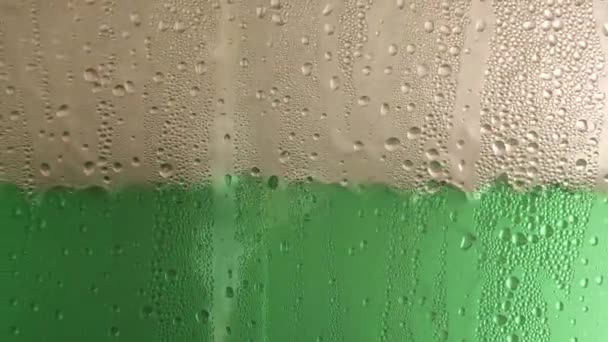 Wassertropfen Textur Mit Grünem Hintergrund — Stockvideo