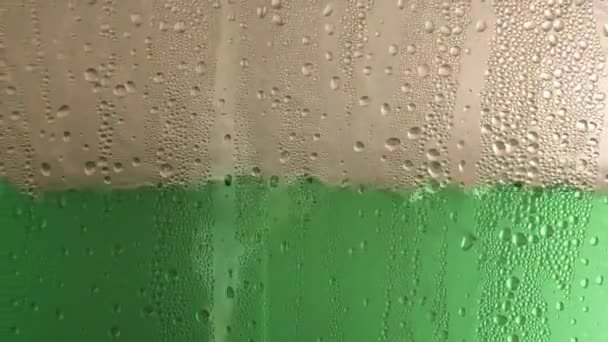 Текстура Краплі Води Зеленим Фоном — стокове відео