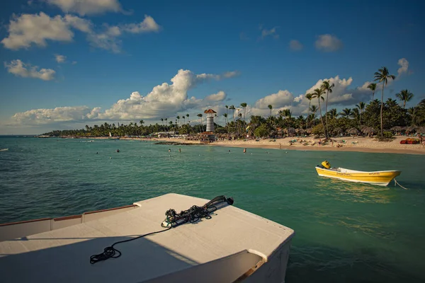 Dominicus Beach desde el detalle del mar al atardecer, República Dominicana — Foto de Stock