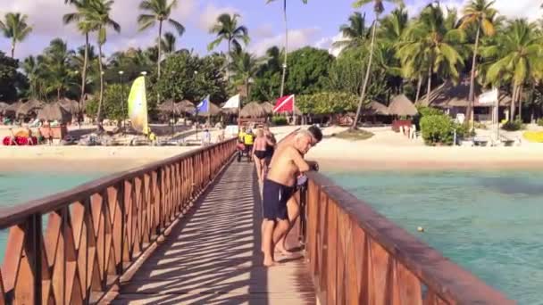 Dominicus Dominican Republic Febraury 2020 Dominicus Pier People Landscape Wiew — Wideo stockowe