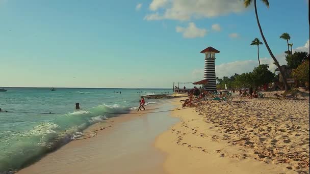 Pobřeží Dominika Moře Při Západu Slunce — Stock video