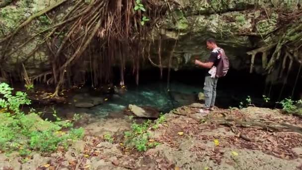 Padre Nuestro Grot Cotubanama Nationaal Park Dominicaanse Republiek — Stockvideo