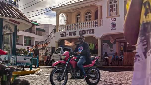 Zentrum Der Stadt Bayahibe Dominikanische Republik Aufgenommen Mit Der Technik — Stockvideo