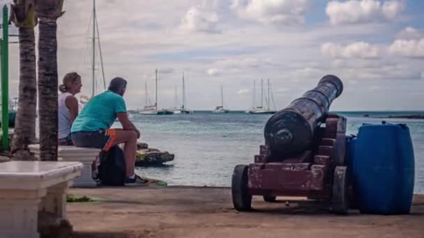 Bayahibe República Dominicana Enero 2020 Turistas Bayahibe Time Lapse — Vídeo de stock