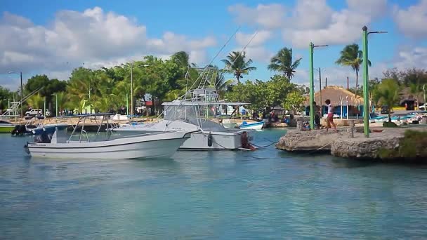 Bayahibe República Dominicana Enero 2020 Puerto Turístico Bayahibe — Vídeos de Stock