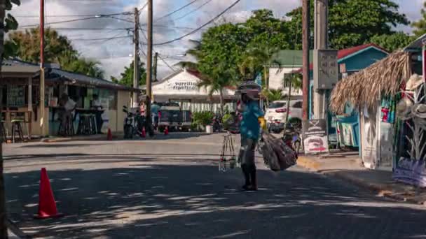 Centro Ciudad Caribeña Bayahibe Baleado Time Lapse — Vídeos de Stock