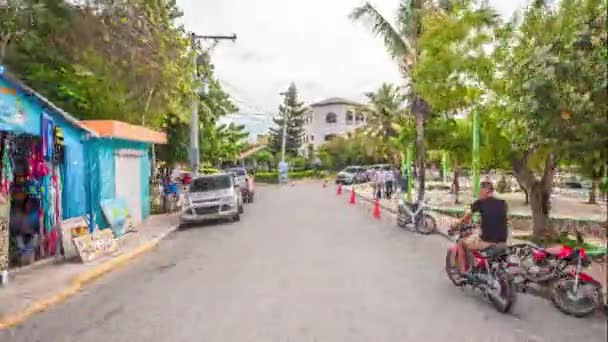 Center Caribbean Town Bayahibe Shot Time Lapse Move — Stock Video