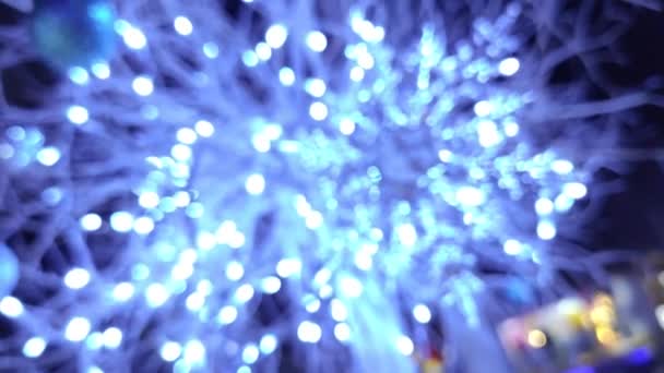 Διακόσμηση Blue Christmas Lights Για Εξωτερική Χρήση — Αρχείο Βίντεο