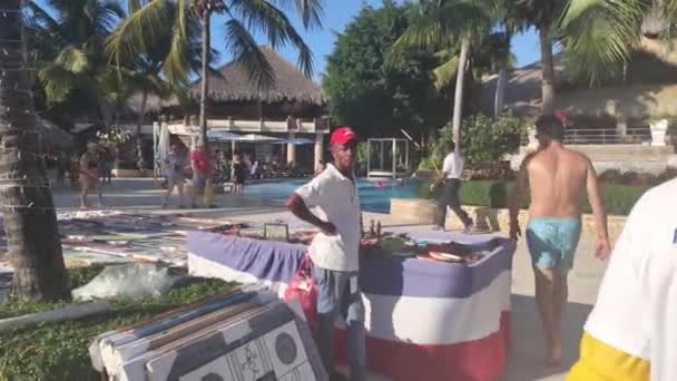 Sokaklarda Karayip Hediyelik Eşya Pazarı — Stok video