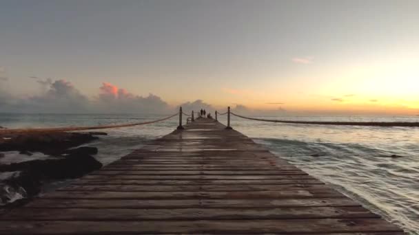 Jetty Dessus Mer Coucher Soleil Bayahibe République Dominicaine — Video