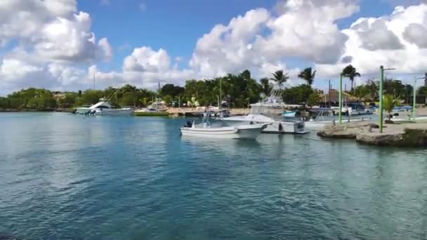 Bayahibe Dominikana Grudnia 2019 Zalew Bayahibe Port Turystyczny — Wideo stockowe