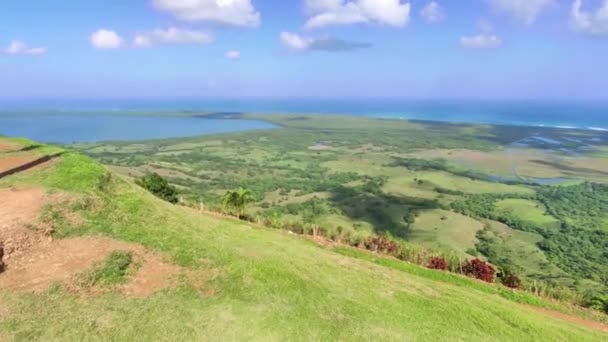 Panorama Výhledu Výšky Montany Redondy Dominikánské Republice — Stock video