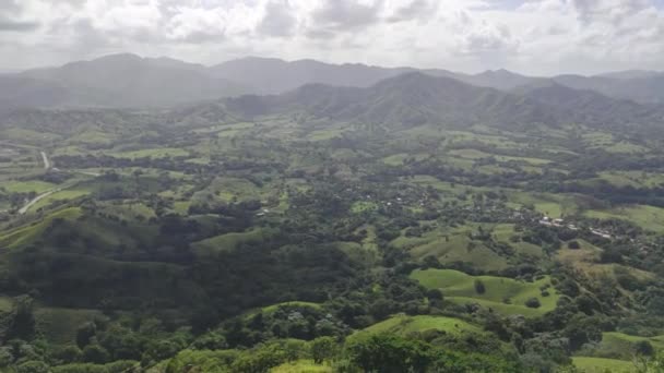 Панорама Вида Высоты Монтаны Редонда Доминиканской Республике — стоковое видео