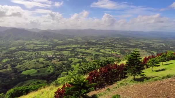 Panorama Vista Cume Montana Redonda República Dominicana — Vídeo de Stock