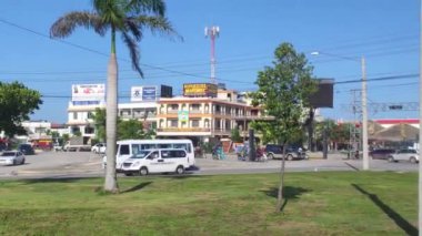 PUNTA CANA, DOMINICAN REPUBLIC 3 JANUARY 2020: Busy intersection in the Dominican Republic