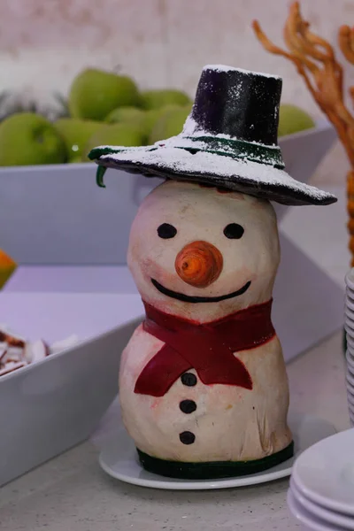 Ornamental Statuette Shape Snowman Buffet — Stock fotografie